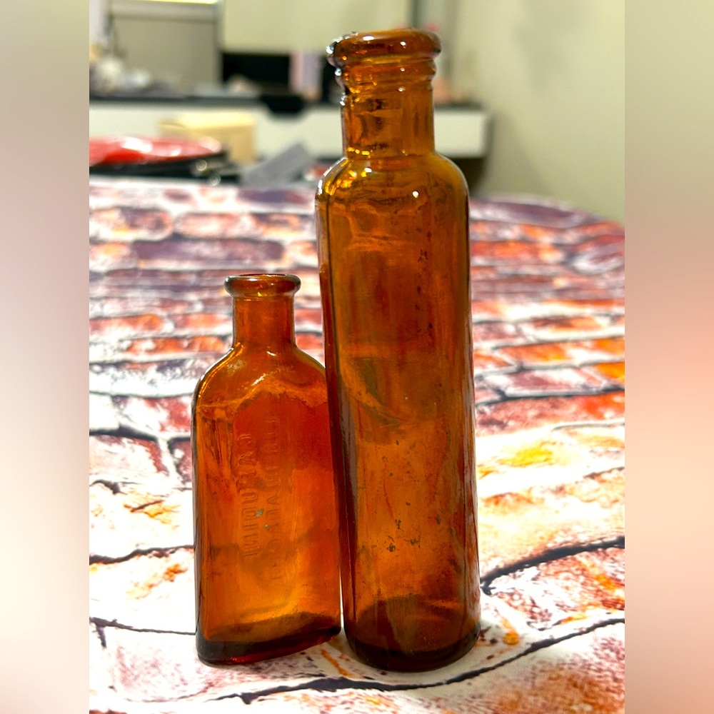 Vintage Brown Glass Bottles